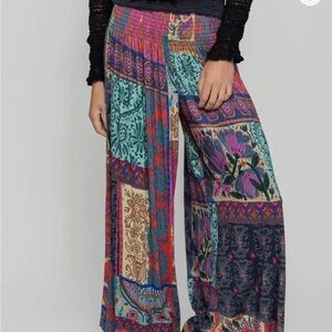 NATURAL LIFE Colorful Patchwork Wide-Leg Pants